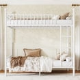 thumbnail image 3 of Leumius Full over Full Metal Bunk Bed with Unique Curved Guardrail Design, Round Tube Bunk Bed Frame, Metal Bunk Bed Frame for Kids Teens Adults White, 3 of 9