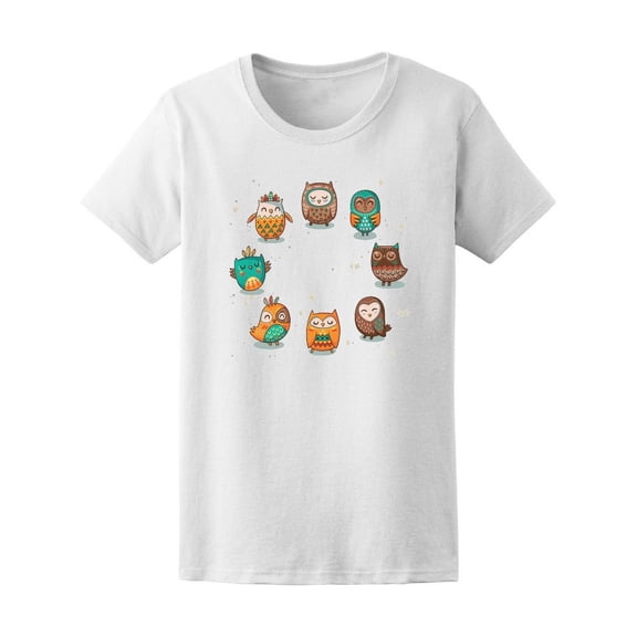 Round Frame With Owls T-Shirt Women -Image by Shutterstock, Female XX-Large