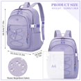 thumbnail image 3 of Mochila escolar MIRLEWAIY para niños, portátil, adolescente y niña, color morado, 3 of 8
