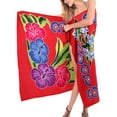 thumbnail image 2 of HAPPY BAY Women's Beachwear Summer Bikini Wraps Beach Wrap Swimwear Sarong Swim Cover up Skirt Bathing suit Swimsuit Pareo Coverups for Women One Size Red, Floral, 2 of 4