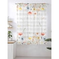 thumbnail image 2 of Sheer Curtains 63 Inch Length, Spring Wildflowers Semi Sheer Curtains Light Filtering Window Treatment, Watercolor Country Botanical Floral Privacy Voile Drapes for Living Room Bedroom 52x63 Inch, 2 of 7