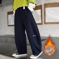 thumbnail image 2 of Yindaity Toddler Boy Pants Toddler Boys Sweatpants Athletic Pull-On Pants with Drawstring and Pockets Boys Active Cotton Jogger Pants(Navy,11-12 Years), 2 of 5