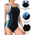 thumbnail image 2 of Charmo One Piece Athletic Racerback Swimsuit Womens Slimming Bathing Suits Color Block Training Swimwear, 2 of 8