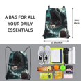 thumbnail image 2 of Fuzoiu Wave Ocean Animal Shark Print Drawstring Backpack Water Resistant String Bag Sports Sackpack Gym Sack for Men Women, 2 of 6