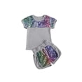 thumbnail image 4 of Ensemble de Paillettes pour Enfants, Haut à Manches Courtes Col Rond et Short à Tête Élastique, 4 of 9