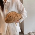 thumbnail image 4 of Bolso Tejido Paja para Mujer Con Correa Cadena Hecho A Mano Playa Verano, 4 of 9