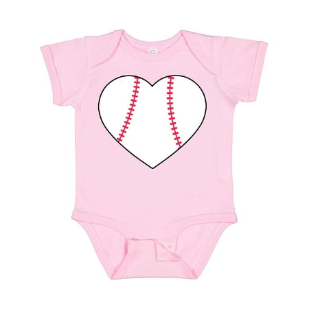 

Inktastic Heart Shaped Baseball Gift Baby Boy or Baby Girl Bodysuit