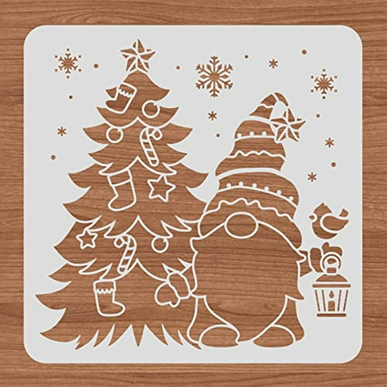 Christmas Gnome Drawing Painting Stencils Christmas Tree