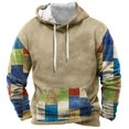 thumbnail image 2 of Men’s Sweatshirts Long Sleeve Pullover Patchwork Printed Hoodie Casual Drawstring Hoody Top, 2 of 5