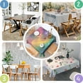 thumbnail image 4 of Colorful Tie Dye Nebula Pattern Square Tablecloth,Waterproof Square Table Cover,Wipeable Spillproof Washable Table Cover for Home Kitchen Party Decor 52"x52"(132x132cm), 4 of 6