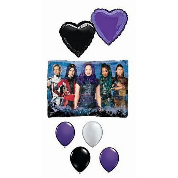 DalvayDelights Disney The Descendants #3 Happy Birthday Mylar Latex Balloons Decoration Set