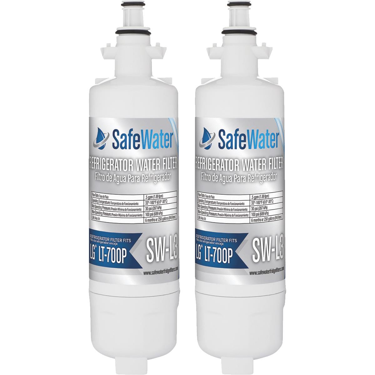 Safe Water L3 Refrigerator Replacement Water Filter (2Pack) 108718