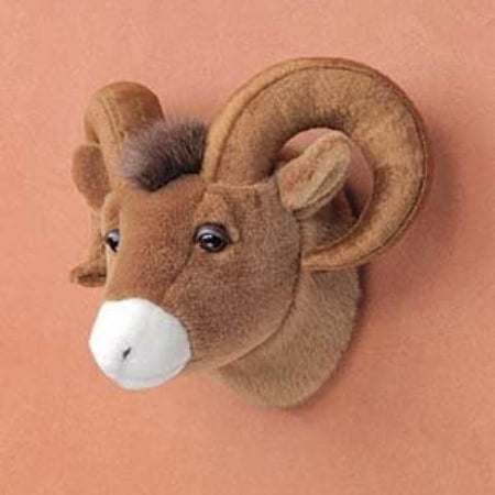 10 Plush Stuffed Animal - Wall Mountable Ram Head - Plush Ram Stuffed Animal - 10