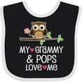 thumbnail image 3 of Inktastic Grammy and Pops Love Me Owl Girls Baby Bib, 3 of 4