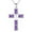 02-February Amethyst, variant on Jewmon 925 Sterling Silver Birthstone Cross Necklace for Men 5A Cubic Zirconia Baguette Birthstone Necklace for Women September Birthday Gifts
