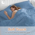 thumbnail image 4 of Vintage Linen Duvet Cover Set King Size, Pastoral Sky Blue Linen Texture Farmhouse 4 Piece Soft Microfiber Bedding Set with 1 Duvet Cover, 1 Flat Sheet, 2 Pillowcases, 4 of 9