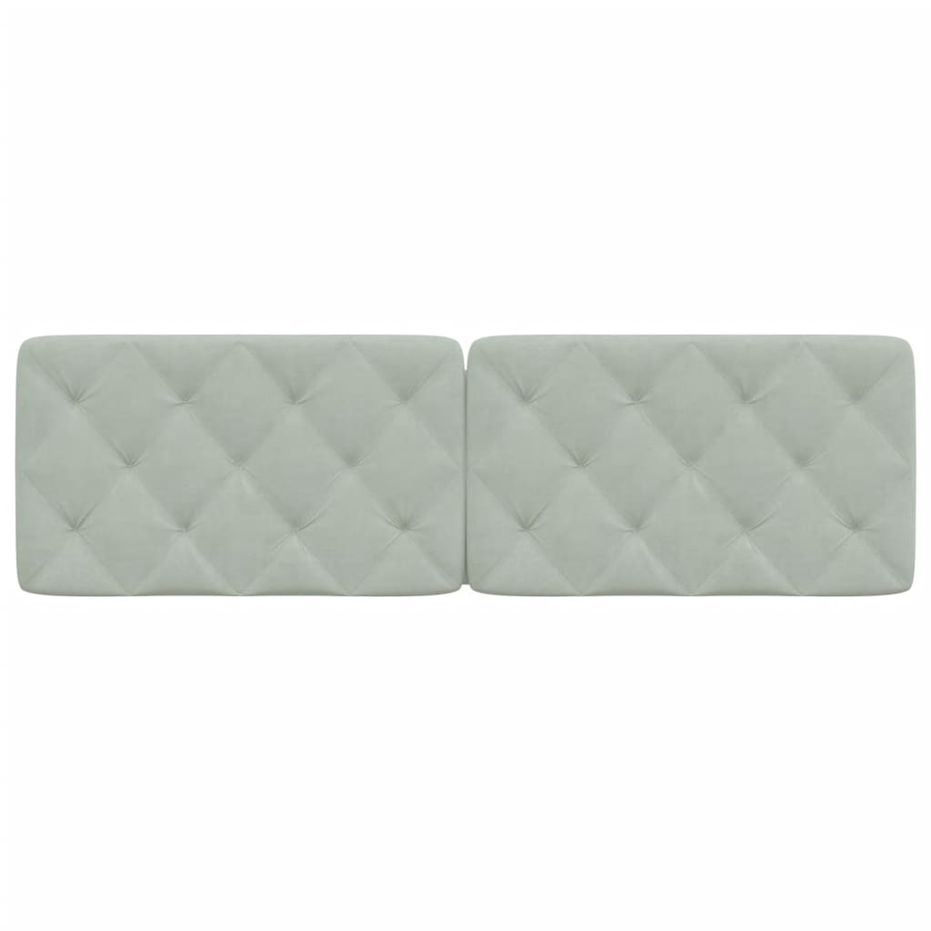 vidaXL Headboard Cushion Light Grey Velvet 59.8 in Removable Covers