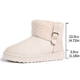 thumbnail image 5 of Puntoco Women's Suede Short Snow Boots, Lined Warm Winter Booties, Turn‑Down Fur Cuff Buckle Decor Non‑Slip Platform Thick Sole Comfort Boots White, 5 of 9