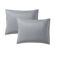 thumbnail image 4 of Mainstays Solid Grey Zig Zag Stripe Reversible Crystal Mink Pillow Shams, Standard (2 Count), 4 of 6