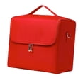 thumbnail image 1 of Bolsa de maquillaje de viaje Bolsa de cosméticos a prueba de agua Caja de maquillaje duradera portátil Estuche para cepillos para el cabello, esmalte Rojo, 1 of 8