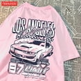 thumbnail image 3 of Cool Racing Cars Printed Short Sleeve Breathable Fashion T Shirts Breathable Streetwear Clothing Everyday Cartoon T-Shirt Brown M, 3 of 5