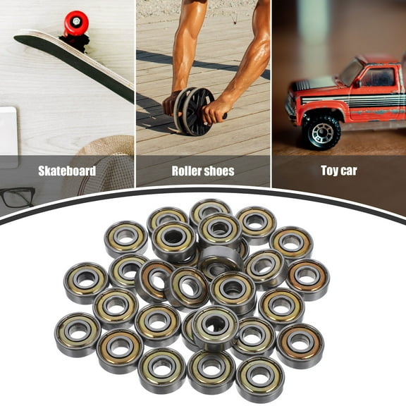 FOMIYES Bearing Wheels Rollers Silver Carbon Steel for Skateboards 30Pcs