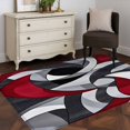thumbnail image 4 of Red Black Twist Art Area&nbsp;Rug 2.7x5ft Abstract Modern Non-Slip&nbsp;Washable Square&nbsp;Rugs Soft Felt Indoor Floor Mat for Bedroom Kitchen Living Room Bathroom, 4 of 9