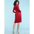 thumbnail image 5 of Made by Johnny Women's Comfy Casual Long Sleeve Flowy Dresses Loose Plain Dress with Pockets XXL RED, 5 of 6