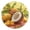 Gold, variant on Coconuts Mangos Leaves Cartoon Round Wall Clock Silent Analog Battery Operated Gold Pointer Home Decor 9.84" Diameter