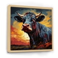 thumbnail image 2 of Designart "Expressive Portrait Of A Colorful Cow I" Animals Cow Floater Framed Canvas Art Print, 2 of 5