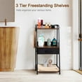 thumbnail image 4 of 3 Tier Bathroom Ladder Shelf - 11.22"D x 14.88"W x 30.51"H Brown, 4 of 5