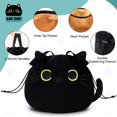thumbnail image 3 of Bolsa de maquillaje Cantustime Funny Cat de gran capacidad, color negro, 3 of 7