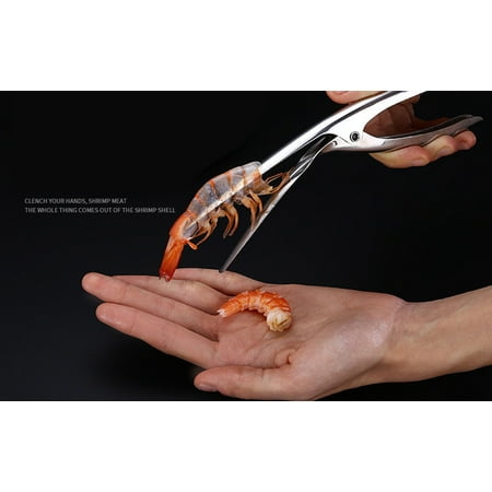 

YUEHAO Peeler Stainless Steel Prawn Peeler Shrimp Deveiner Peel Device Creative Kitchen Tools shrimp peeler SUS30 Silver