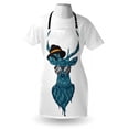 thumbnail image 3 of Antlers Apron Image of a Deer Hipster in Glasses Hat and Mustache Stylish Modern Style Print, Unisex Kitchen Bib Apron with Adjustable Neck for Cooking Baking Gardening, Teal and Black, by Ambesonne, 3 of 3