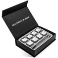thumbnail image 4 of Set of 8 Whiskey Stones, Reusable Ice Cubes, Beverage Chilling Rocks, Premium Stainless Steel Gift Set for Christmas, Includes Storage Tray and Silicone Tip Tongs., 4 of 4