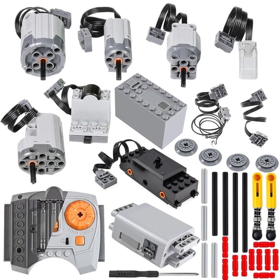 36 Pcs Power Functions Motor Set, Technical Parts & Motor Kit for STEM Assembled Building Block, DIY & MOC Brick Control Function Kit