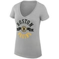 thumbnail image 2 of Women's G-III 4Her by Carl Banks Heather Gray Boston Bruins Super-Slim Fit Lightweight City Graphic V-Neck T-Shirt, 2 of 3