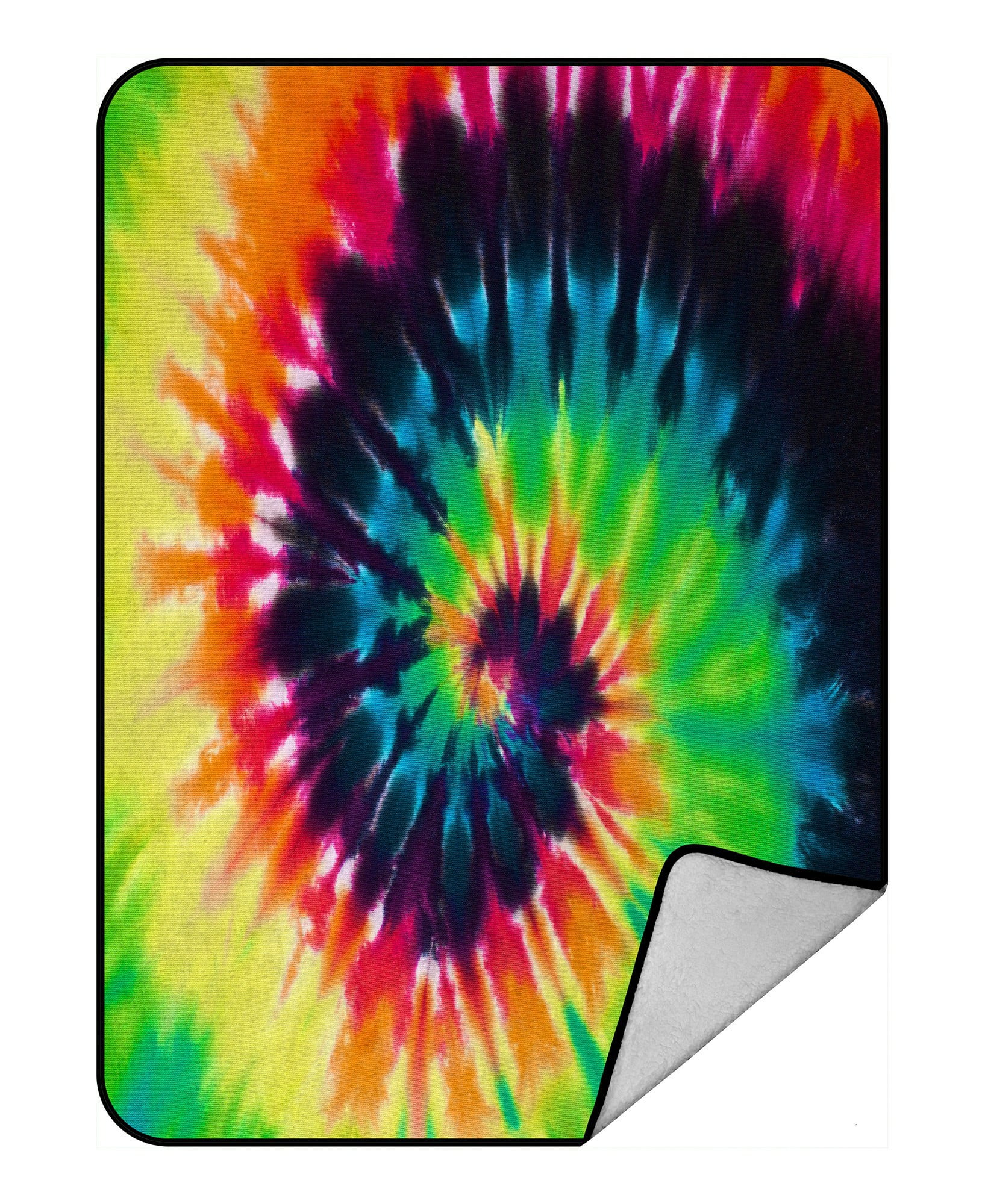 ABPHQTO Colorful Tie Dye Fleece Blanket Fleece Back Throw Blanket 58x80