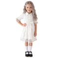 thumbnail image 6 of Girls' Dresses Fashion Crewneck Lace Princess Dresses Cute Half Sleeve Party Dress Kids Clothes Girls Size 2-8, 6 of 7
