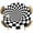 Black, variant on Green Black Checkered Round Tablecloth 36-44 Inch Round Fitted Table Cloth with Elastic Edge, Modern Abstract Art Waterproof Table Cover Protector for Outdoor Picnic Party Dining