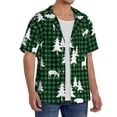 thumbnail image 2 of Naloa Christmas tree green plaid Men's Loose Fit Cuban Collar Short-Sleeve Shirt, Hawaiian Shirts, Mens Shirts Casual for Everyday Wear Outings-X-Large, 2 of 5