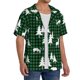 thumbnail image 2 of Fotbe Christmas tree green plaid Camisa Estampada de Manga Corta para Hombre, Casual de Verano, Estilo Playero, Sin Arrugas-X-Large, 2 of 5