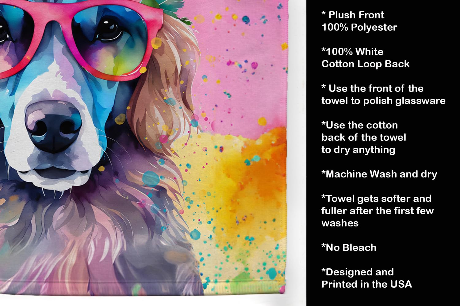 Carolines Treasures DAC2448KTWL 25 x 15 in. Afghan Hound Hippie Dawg Kitchen Towel