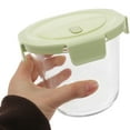 thumbnail image 2 of BRIGHTFUFU Soup Bowl Green Lid Refrigerator Safe Home Use 1Set 5.1X3.5X4.5In, 2 of 6
