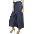 thumbnail image 2 of Phagun Women's Cotton Blue Wide Leg Fisherman Harem Pants Elastic Waist-S, 2 of 6