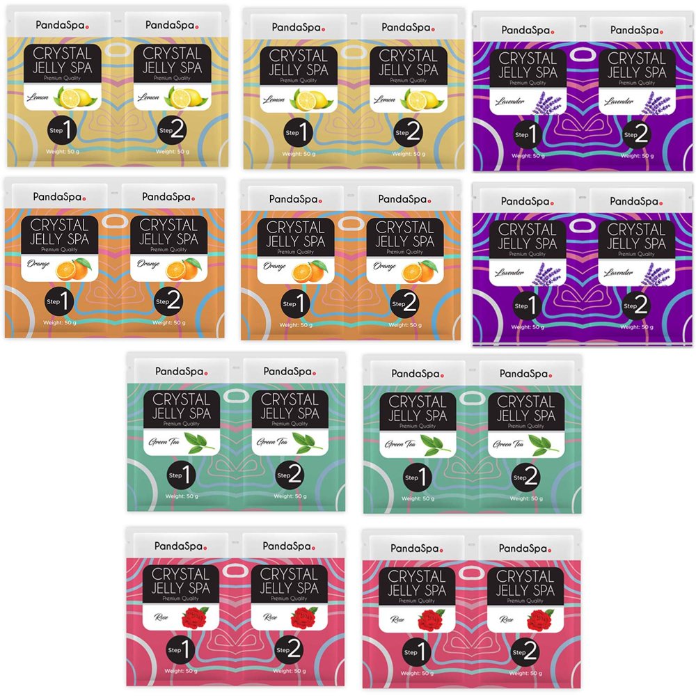 Pandaspa Crystal Jelly for Pedicure Spa Foot Bath Soak Set of 10