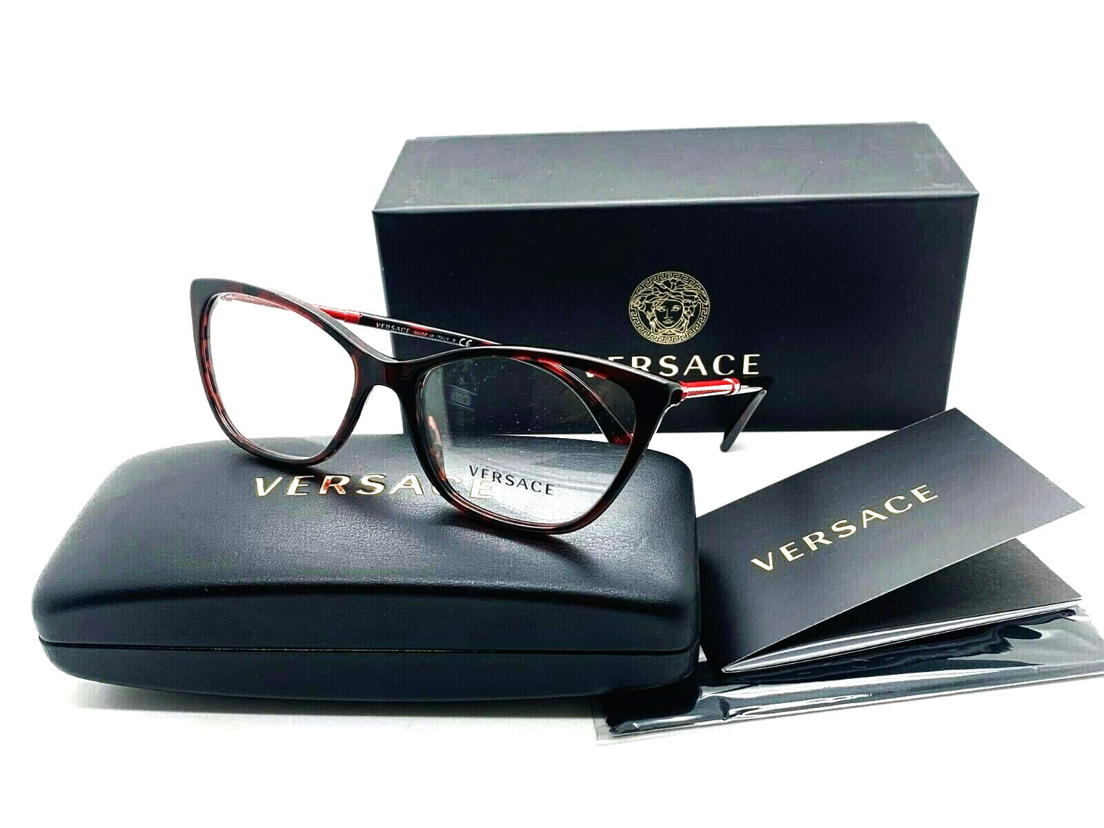 NEW VERSACE VE3248 989 Eyeglasses Frame TORTOISE RED 54 16 140 ITALY in Bahrain at BHD 99 Rating 4