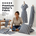 thumbnail image 2 of Sedona Designz 60" Wide Navy/White 1" Stripe Poly-Cotton Broadcloth Fabric 50 Yards – Lightweight Woven Fabric for Apparel, Crafts, Décor, Table Covers & Sewing Projects, 2 of 18