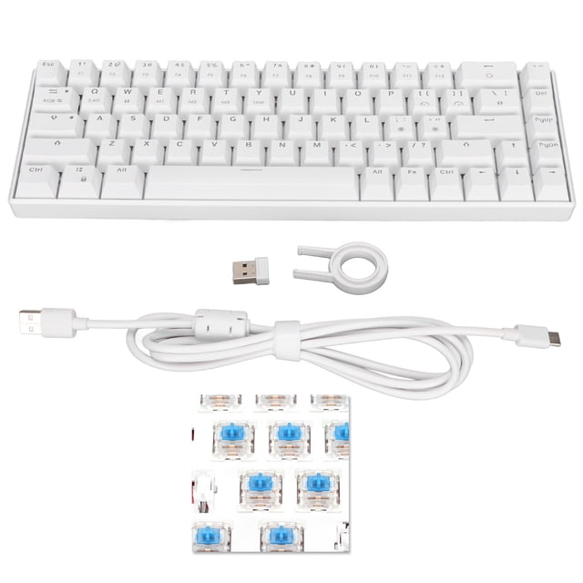 Teclado mecánico 68 teclas 3 modos inalámbrico 2,4G tipo C con cable RGB Teclado mecánico para Windows para Android