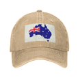 thumbnail image 1 of DouZhe Adjustable Washed Cotton Baseball Cap - Australia Flag Prints Vintage Dad Hat Unisex Sports Caps (Yellow), 1 of 7